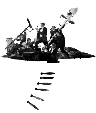 News media merged with the Crossing of the Delaware and modern militarism