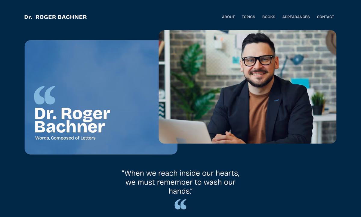 Screenshot of Dr. Roger Bachner's homepage