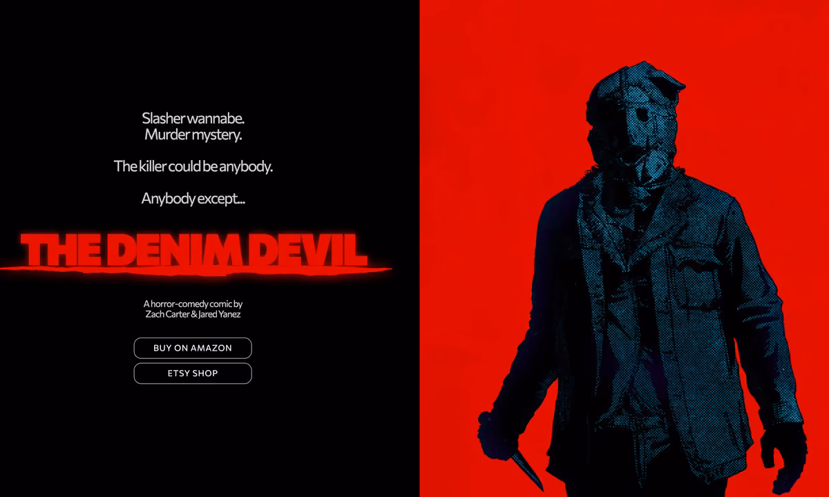 Screenshot of The Denim Devil promo site