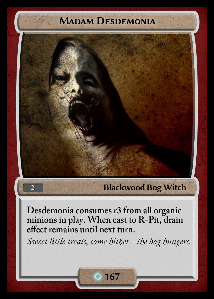 Trading card — Madam Desdemonia, Blackwood Bog Witch