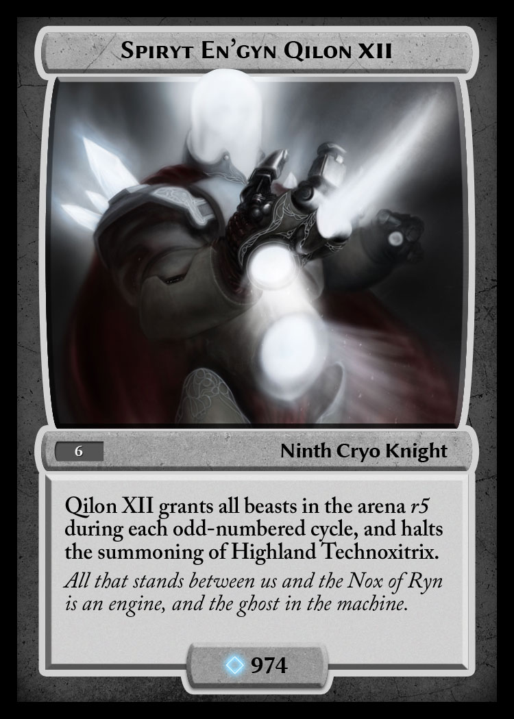 Trading card — Spiryt En’gyn Qilon XII, Ninth Cryo Knight