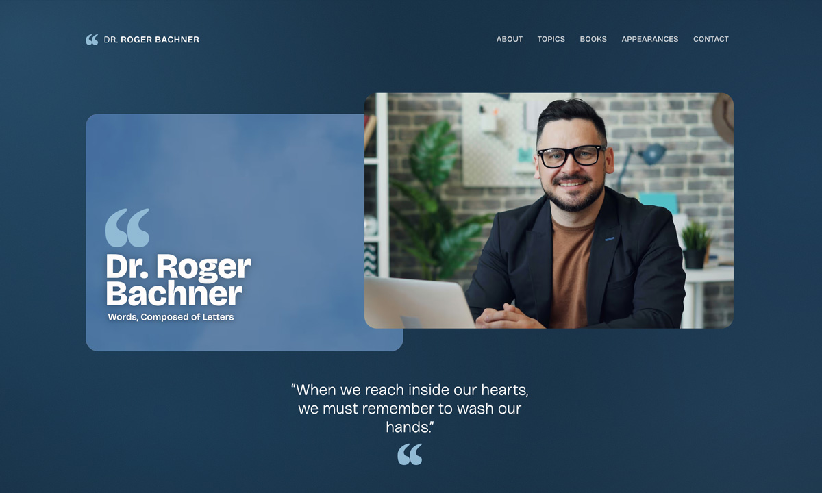 Screenshot of Dr. Roger Bachner's homepage